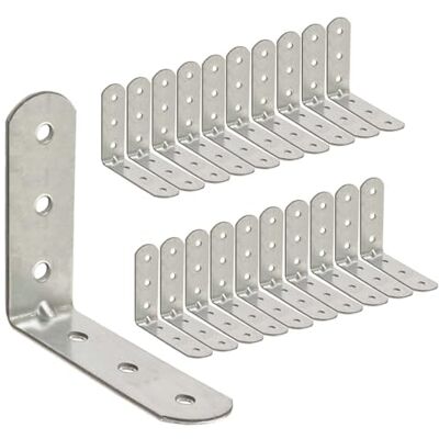 OMIdeas 20 x suporte de canto (40 x 40 x 16) conectores de ângulo de madeira suporte de ângulo de aço galvanizado OMIdeas 20 x suporte de canto (40 x 40 x 16) conectores de ângulo de madeira suporte de ângulo de aço galvanizado