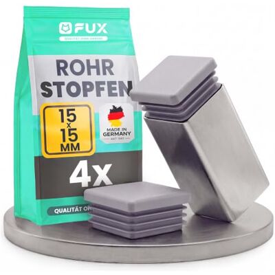 FUX 4 peças de tampas quadradas de plástico para tubos cinzento Protege o chão de arranhões, deslizamento silencioso, ajuste firme nas pernas, preto FUX 4 peças de tampas quadradas de plástico para tubos cinzento Protege o chão de arranhões, deslizamento silencioso, ajuste firme nas pernas, preto