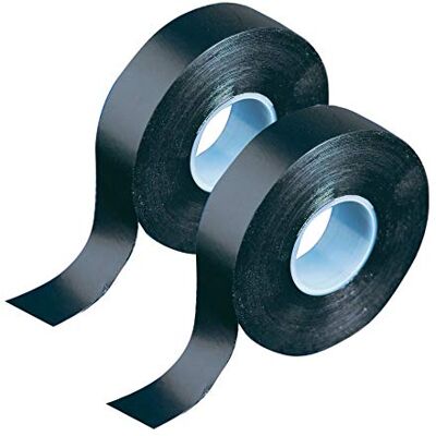 GTSE Fita auto-fusível 19 mm x 10 m fita malgama fita elétrica e fita de vedação para reparos impermeáveis preto 2 rolos GTSE Fita auto-fusível 19 mm x 10 m fita malgama fita elétrica e fita de vedação para reparos impermeáveis preto 2 rolos