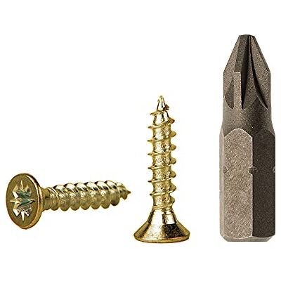 Marcopol Lote de 500 parafusos de madeira de aço banhado em zinco amarelo de 3 x 12 mm, parafusos de aglomerado, parafuso universal Pozi-Drive, PZ cabeça escareada Pozidriv (500, 3,0 x 12 mm) Marcopol Lote de 500 parafusos de madeira de aço banhado em zinco amarelo de 3 x 12 mm, parafusos de aglomerado, parafuso universal Pozi-Drive, PZ cabeça escareada Pozidriv (500, 3,0 x 12 mm)
