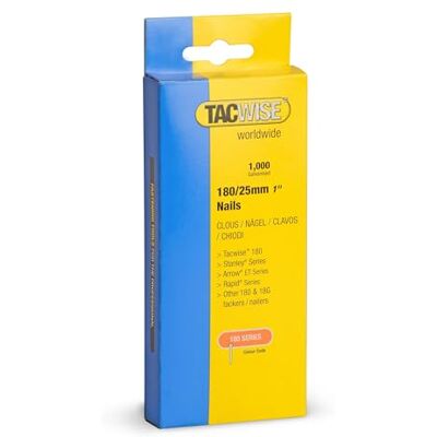 TACWISE Caixa de pregos de 180 x 25 mm para pregueadores automáticos, 1000 unidades TACWISE Caixa de pregos de 180 x 25 mm para pregueadores automáticos, 1000 unidades