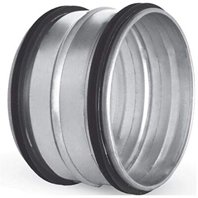 MKK Conector para duto em espiral, junta de lábio duplo, conector de rosca, galvanizado, diâmetro de 150 mm MKK Conector para duto em espiral, junta de lábio duplo, conector de rosca, galvanizado, diâmetro de 150 mm