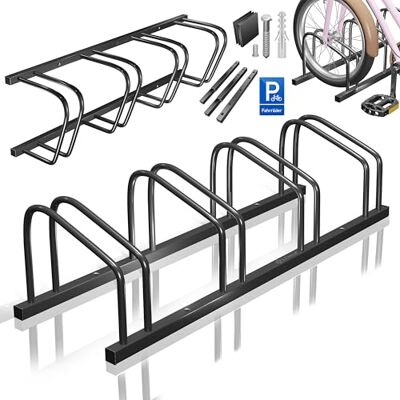 KESSER ® Suporte para bicicleta com placa de estacionamento, suporte múltiplo com distância de roda de 37 cm para pneus de 30 a 65 mm, KESSER ® Suporte para bicicleta com placa de estacionamento, suporte múltiplo com distância de roda de 37 cm para pneus de 30 a 65 mm,