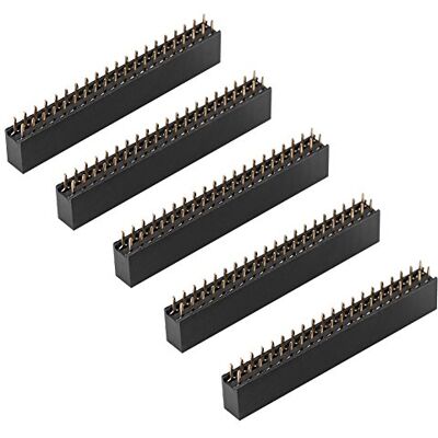 Walfront 5 unidades 2,54 mm fêmea pino cabeça 2 x 20 pinos duplo Row Short Pin Headers conector para Walfront 5 unidades 2,54 mm fêmea pino cabeça 2 x 20 pinos duplo Row Short Pin Headers conector para
