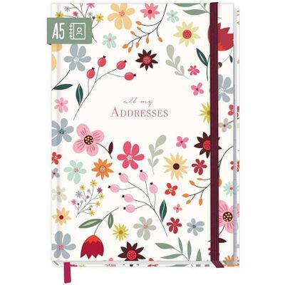 Häfft paper&you® Agenda A5 para notas e senhas "Wild Flower" Para os seus contactos e aniversários: 160 páginas de papel de alta qualidade de 120 g/m², índice A-Z, lista de senhas Häfft paper&you® Agenda A5 para notas e senhas "Wild Flower" Para os seus contactos e aniversários: 160 páginas de papel de alta qualidade de 120 g/m², índice A-Z, lista de senhas