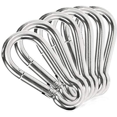 com-four ® 6X mosquetões mosquetão de aço inoxidável resistente às intempéries, gancho de aço inoxidável com-four ® 6X mosquetões mosquetão de aço inoxidável resistente às intempéries, gancho de aço inoxidável