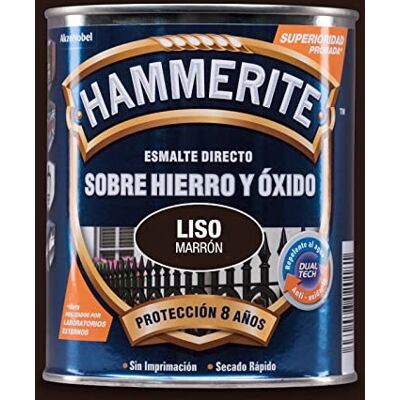 Hammerite Esmalte direto sobre ferro e ferrugem, liso brilhante, castanho, 250 ml (embalagem de 1) Hammerite Esmalte direto sobre ferro e ferrugem, liso brilhante, castanho, 250 ml (embalagem de 1)