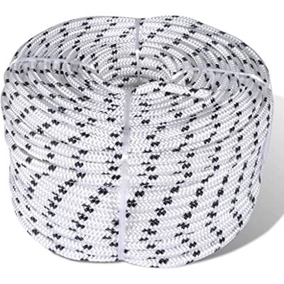 vidaXL Rolo de corda de barco trançada linha poliéster 6 mm x 50 m vidaXL Rolo de corda de barco trançada linha poliéster 6 mm x 50 m