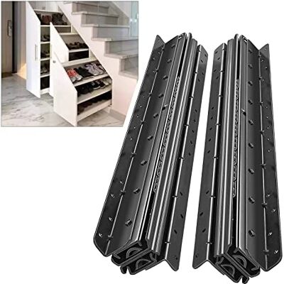AOLISHENG Passadores de gaveta de Guias para gavetas, trilhos de escada pesada 800 mm, corrediças de rolamento de esferas completas, gabinete inferior de sapateira montado na parte inferior, 1 par AOLISHENG Passadores de gaveta de Guias para gavetas, trilhos de escada pesada 800 mm, corrediças de rolamento de esferas completas, gabinete inferior de sapateira montado na parte inferior, 1 par
