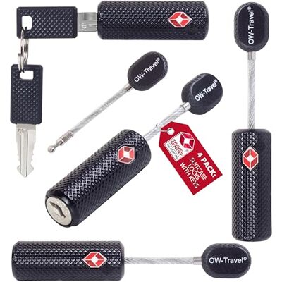 OW-Travel Cadeado de Cabo com Chave TSA, Cabo de Aço Envernizado. Cadeado para Cacifo. Cadeados para Mochilas e Malas. Cadeado Cacifo Ginásio. Cadeado de Segurança com Cabo e Chave TSA OW-Travel Cadeado de Cabo com Chave TSA, Cabo de Aço Envernizado. Cadeado para Cacifo. Cadeados para Mochilas e Malas. Cadeado Cacifo Ginásio. Cadeado de Segurança com Cabo e Chave TSA
