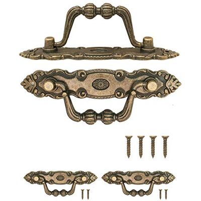 Fuxxer Puxadores de móveis antigos dobráveis, puxadores de gaveta, puxadores de cozinha, puxadores de ferro, para gavetas, design vintage de bronze antigo, 10,5 x 2 cm, conjunto de 2 Fuxxer Puxadores de móveis antigos dobráveis, puxadores de gaveta, puxadores de cozinha, puxadores de ferro, para gavetas, design vintage de bronze antigo, 10,5 x 2 cm, conjunto de 2