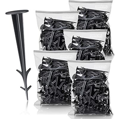 GardenMate 500 broches de fixação de 12 cm, de plástico preto estabilizado contra UV GardenMate 500 broches de fixação de 12 cm, de plástico preto estabilizado contra UV