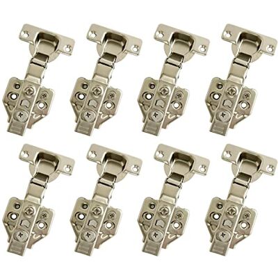 LIKERAINY 105 graus semi-sobreposição dobradiça de 35 mm com amortecedor clip on tecnologia de lapelagem lateral central dobradiças para portas de móveis armários de cozinha 8 unidades LIKERAINY 105 graus semi-sobreposição dobradiça de 35 mm com amortecedor clip on tecnologia de lapelagem lateral central dobradiças para portas de móveis armários de cozinha 8 unidades