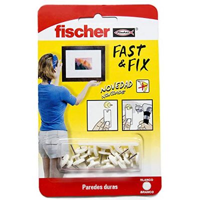 fischer 534844, Pendurador de 3 pontas Fast & Fix, 4 unidades, branco fischer 534844, Pendurador de 3 pontas Fast & Fix, 4 unidades, branco