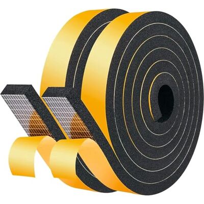 LIKERAINY Burletes para Portas Fita de Vedação 19x8mm Selo de Espuma Autoadesiva Burlete de Borracha para Porta Janela Fita para Anti Frio Isolamento de Ruído e Colisão Preto 2 Rolos 4 Metros LIKERAINY Burletes para Portas Fita de Vedação 19x8mm Selo de Espuma Autoadesiva Burlete de Borracha para Porta Janela Fita para Anti Frio Isolamento de Ruído e Colisão Preto 2 Rolos 4 Metros