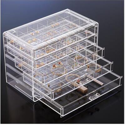ProCase Organizador para Joyas Transparente de Acrílico, Caja de Joyería Estuche con Cajones Apilables para Pendientes Anillos Pulseras y Collares para Mujeres -5 Pisos ProCase Organizador para Joyas Transparente de Acrílico, Caja de Joyería Estuche con Cajones Apilables para Pendientes Anillos Pulseras y Collares para Mujeres -5 Pisos