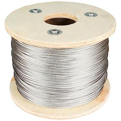 PRIOstahl Corda de fio de aço inoxidável, corda tensora, fio de corrimão, fio de aço inoxidável, 7 x 7 corrimãos, corda de 50 metros, diâmetro de 4 mm para garantir elevação PRIOstahl Corda de fio de aço inoxidável, corda tensora, fio de corrimão, fio de aço inoxidável, 7 x 7 corrimãos, corda de 50 metros, diâmetro de 4 mm para garantir elevação