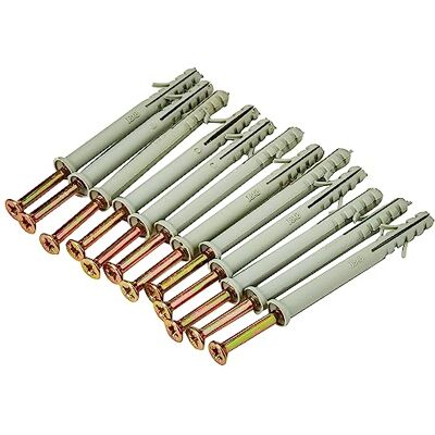 Merriway Tipo de parede sólida parafuso de fixação de parafuso com tomada de nylon, M8 x 80 mm (5/16 polegadas x 3,1/8 polegadas) pacote de 12, branco, Merriway Tipo de parede sólida parafuso de fixação de parafuso com tomada de nylon, M8 x 80 mm (5/16 polegadas x 3,1/8 polegadas) pacote de 12, branco,