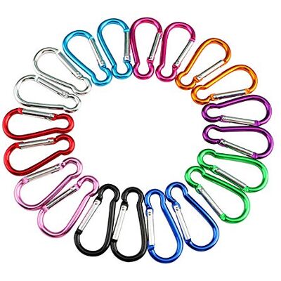 QitinDasen 20 mosquetões de bloqueio de 5 cm, mini mosquetão em forma de abóbora, mosquetão de liga de alumínio e gancho de clipe, para fixar equipamento à mochila ou cinto, não para escalar QitinDasen 20 mosquetões de bloqueio de 5 cm, mini mosquetão em forma de abóbora, mosquetão de liga de alumínio e gancho de clipe, para fixar equipamento à mochila ou cinto, não para escalar