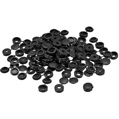 sourcing map 100 unidades 3 mm dobradiças parafuso cobertura tampas de plástico dobrável parafuso pressão tampa alanela rebatível parafuso proteção cobertura para M1 M2 M3 parafusos, preto sourcing map 100 unidades 3 mm dobradiças parafuso cobertura tampas de plástico dobrável parafuso pressão tampa alanela rebatível parafuso proteção cobertura para M1 M2 M3 parafusos, preto