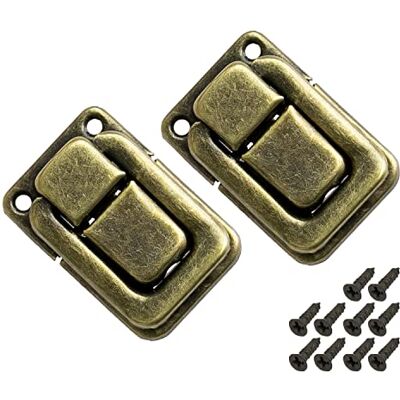 HMF 6492 Fecho de metal para malas vintage, 2 unidades, 25 x 38 mm, bronze HMF 6492 Fecho de metal para malas vintage, 2 unidades, 25 x 38 mm, bronze