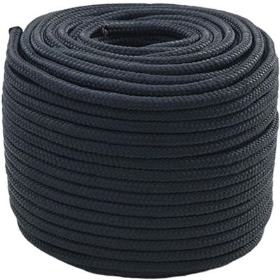 vidaXL Rolo de corda de barco trançada linha poliéster 6 mm x 50 m vidaXL Rolo de corda de barco trançada linha poliéster 6 mm x 50 m