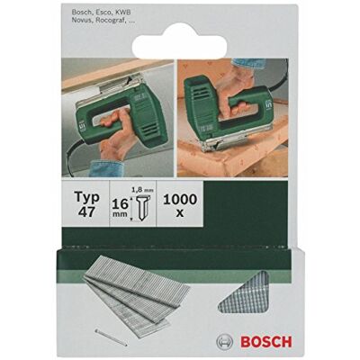 Bosch 1000x Prego Tipo 47 (para Madeira, Comprimento 16 mm, Largura 1,8 mm, Acessórios para Agrafador Manual) Bosch 1000x Prego Tipo 47 (para Madeira, Comprimento 16 mm, Largura 1,8 mm, Acessórios para Agrafador Manual)