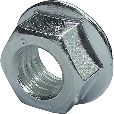AERZETIX Conjunto de 100 porcas hexagonais com flange/base dentada M8 Ø exterior 17 mm em aço carbono porca de segurança auto-bloqueadora C49644 AERZETIX Conjunto de 100 porcas hexagonais com flange/base dentada M8 Ø exterior 17 mm em aço carbono porca de segurança auto-bloqueadora C49644