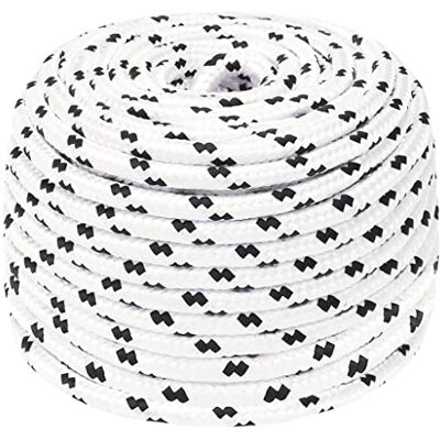 vidaXL Rolo de corda de barco trançada linha poliéster 6 mm x 50 m vidaXL Rolo de corda de barco trançada linha poliéster 6 mm x 50 m