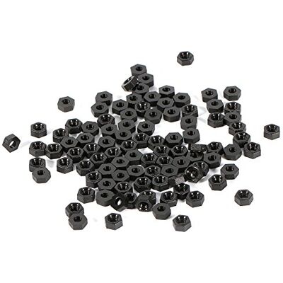 Walfront Parafuso hexagonal M3 nylon bloqueio 100 peças (preto) Walfront Parafuso hexagonal M3 nylon bloqueio 100 peças (preto)