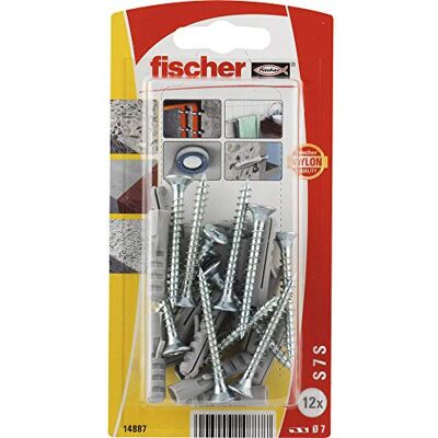 fischer Blister S-7 Gks, buchas e parafusos, Pac de 12 unidades. fischer Blister S-7 Gks, buchas e parafusos, Pac de 12 unidades.