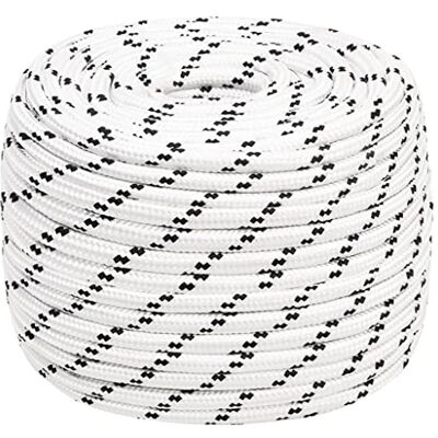 vidaXL Rolo de corda de barco trançada linha poliéster 6 mm x 50 m vidaXL Rolo de corda de barco trançada linha poliéster 6 mm x 50 m