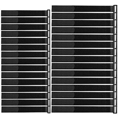 QitinDasen 30 peças preto nylon cabos flanges set, correias de cabo reutilizáveis, tiras de cabo ajustáveis, alças de cabo multiusos com gancho e laço, 20 cm/30 cm) QitinDasen 30 peças preto nylon cabos flanges set, correias de cabo reutilizáveis, tiras de cabo ajustáveis, alças de cabo multiusos com gancho e laço, 20 cm/30 cm)
