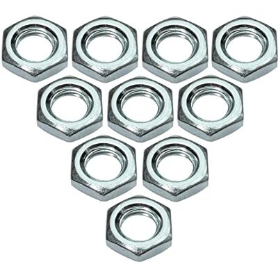 AERZETIX C49451 Conjunto de 10 porcas baixas M6 hexagonais/6 lados contra porcas com rosca métrica em aço galvanizado AERZETIX C49451 Conjunto de 10 porcas baixas M6 hexagonais/6 lados contra porcas com rosca métrica em aço galvanizado