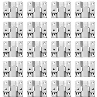 LIKERAINY Cabides grandes para quadros de metal conector para sofá móvel ganchos para espelho e moldura de fotos cabides de suspensão de painel prata 20 pares LIKERAINY Cabides grandes para quadros de metal conector para sofá móvel ganchos para espelho e moldura de fotos cabides de suspensão de painel prata 20 pares