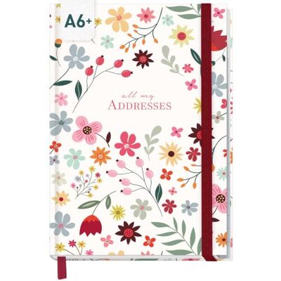 Häfft Agenda de endereços paper&you® pequena A6 para contactos «flor selvagem» Para contactos e aniversários e notas: 160 páginas de papel premium de 120 g/m², índice de A a Z, lista de senhas Häfft Agenda de endereços paper&you® pequena A6 para contactos «flor selvagem» Para contactos e aniversários e notas: 160 páginas de papel premium de 120 g/m², índice de A a Z, lista de senhas