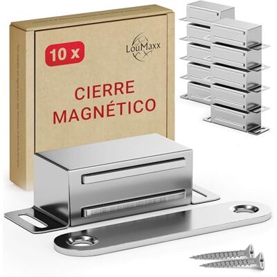 LouMaxx Pestana magnética forte – Força de fixação 4 kg – Conjunto de 10 em branco – Ímã para porta – Fecho magnético – Fecho magnético para armário – Fecho de porta magnético LouMaxx Pestana magnética forte – Força de fixação 4 kg – Conjunto de 10 em branco – Ímã para porta – Fecho magnético – Fecho magnético para armário – Fecho de porta magnético