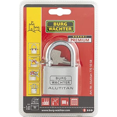 BURG-WÄCHTER 770 Cadeado 8 x 28 x 29,5 mm alumínio BURG-WÄCHTER 770 Cadeado 8 x 28 x 29,5 mm alumínio
