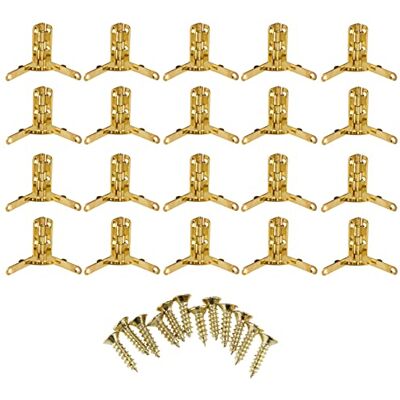 Zerodis 20 unidades dobradiças para armário, dobradiças com 90 graus de rotação de suporte dobradiça de mola fecho de mola para caixas de vinho ou jóias estojo de madeira (dourado) Zerodis 20 unidades dobradiças para armário, dobradiças com 90 graus de rotação de suporte dobradiça de mola fecho de mola para caixas de vinho ou jóias estojo de madeira (dourado)