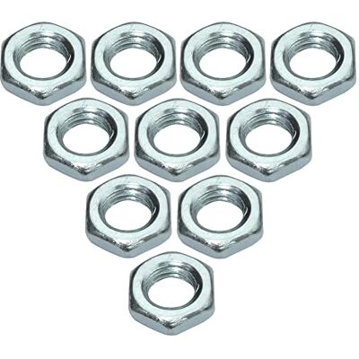 AERZETIX Conjunto de 10 porcas baixas M8 hexagonais/6 lados contra porcas com rosca métrica em aço galvanizado AERZETIX Conjunto de 10 porcas baixas M8 hexagonais/6 lados contra porcas com rosca métrica em aço galvanizado