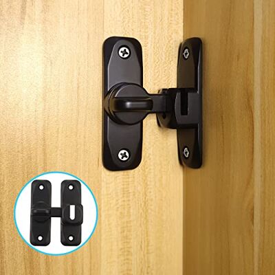 Pexintek Fechadura de Porta Pequena para Portas Corrediças de 90 Graus para Portas Interiores, Fechadura Vintage com Parafusos para Portas de Abertura em Ambos os Lados, Estúdio, Banheiros (Preto) Cerradura de Seguridad para Puerta Deslizante de Cocina Pexintek Fechadura de Porta Pequena para Portas Corrediças de 90 Graus para Portas Interiores, Fechadura Vintage com Parafusos para Portas de Abertura em Ambos os Lados, Estúdio, Banheiros (Preto) Cerradura de Seguridad para Puerta Deslizante de Cocina