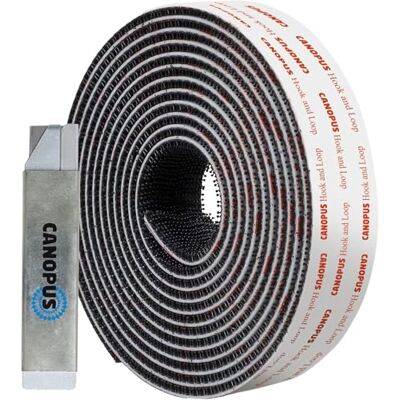 Canopus Fita de duplo bloqueio SJ3550 extra forte (25,4 mm x 2 m), preta, 5 vezes mais forte que a fita e a fita de ganchos, fecho de pressão Canopus Fita de duplo bloqueio SJ3550 extra forte (25,4 mm x 2 m), preta, 5 vezes mais forte que a fita e a fita de ganchos, fecho de pressão