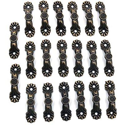 Namvo 20 puxadores decorativos práticos para portas de 37 x 10 mm, puxadores antigos para caixas de madeira, armários, gavetas de cozinha e armários Namvo 20 puxadores decorativos práticos para portas de 37 x 10 mm, puxadores antigos para caixas de madeira, armários, gavetas de cozinha e armários