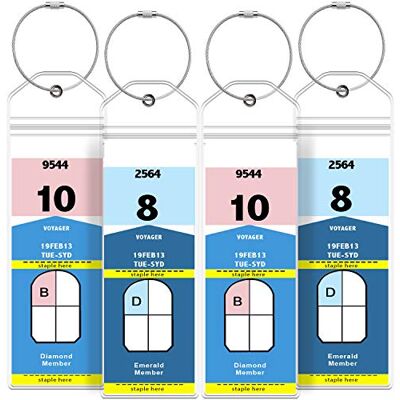 GreatShield Cruise Suporte para etiquetas de bagagem (embalagem de 4) suporte para etiquetas de cruzeiro com fecho de correr e presilhas de aço, bolsa de PVC para linha de cruzeiros GreatShield Cruise Suporte para etiquetas de bagagem (embalagem de 4) suporte para etiquetas de cruzeiro com fecho de correr e presilhas de aço, bolsa de PVC para linha de cruzeiros