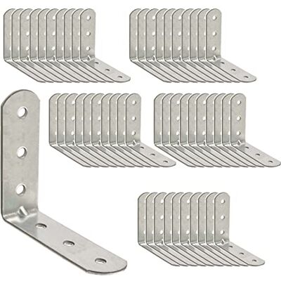 OMIdeas 50 x suporte de canto (40 x 40 x 16) conectores de ângulo de moldura de madeira suporte de ângulo de aço galvanizado OMIdeas 50 x suporte de canto (40 x 40 x 16) conectores de ângulo de moldura de madeira suporte de ângulo de aço galvanizado