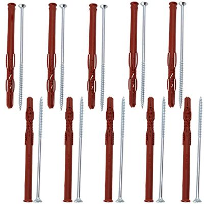 AERZETIX Conjunto de 10 tachas, 10 x 160 mm, para tijolos ocos/betão celular, 10 parafusos Ø 6 x 160 mm com cabeça fresada, em nylon/metal, fixação materiais ocos trabalhos perfurados AERZETIX Conjunto de 10 tachas, 10 x 160 mm, para tijolos ocos/betão celular, 10 parafusos Ø 6 x 160 mm com cabeça fresada, em nylon/metal, fixação materiais ocos trabalhos perfurados