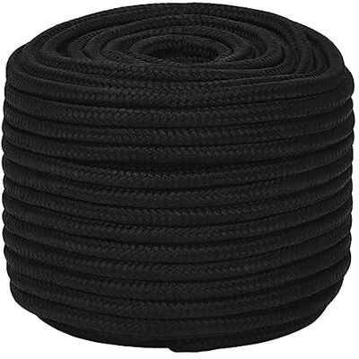 vidaXL Rolo de corda de barco trançada linha poliéster 6 mm x 50 m vidaXL Rolo de corda de barco trançada linha poliéster 6 mm x 50 m