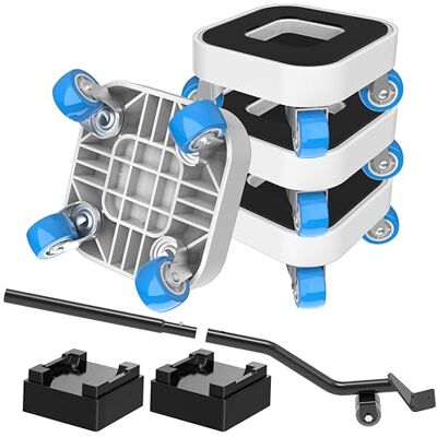 NIUXX Ruedas para Mover Muebles Capacidad Máxima de Carga de 350 kg Conjunto para mover móveis pesados, com rodas giratórias de 360 graus, fácil de mover, adequado para vários tipos de móveis NIUXX Ruedas para Mover Muebles Capacidad Máxima de Carga de 350 kg Conjunto para mover móveis pesados, com rodas giratórias de 360 graus, fácil de mover, adequado para vários tipos de móveis