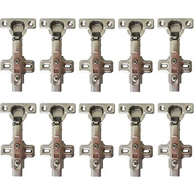 LIKERAINY 95 graus semi-sobreposição dobradiça 26 mm com amortecedor clip on tecnologia de lapelagem lateral central dobradiças para portas de móveis armários de cozinha 10 peças LIKERAINY 95 graus semi-sobreposição dobradiça 26 mm com amortecedor clip on tecnologia de lapelagem lateral central dobradiças para portas de móveis armários de cozinha 10 peças