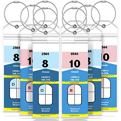 GreatShield Cruise Suporte para etiquetas de bagagem (embalagem de 8), suporte para etiquetas de cruzeiro com fecho de correr e presilhas de aço, bolsa de PVC para Cruise Line GreatShield Cruise Suporte para etiquetas de bagagem (embalagem de 8), suporte para etiquetas de cruzeiro com fecho de correr e presilhas de aço, bolsa de PVC para Cruise Line